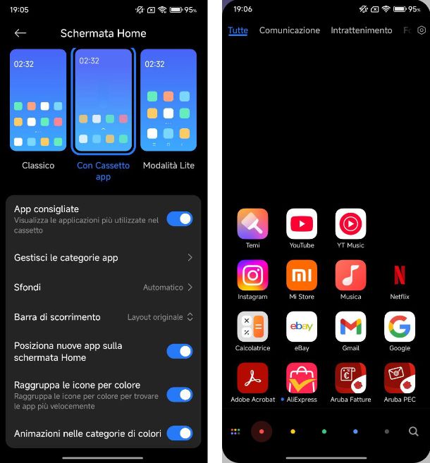 Organizzare le app in base ai colori delle icone