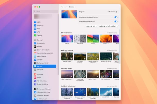 Come cambiare lo sfondo del desktop in automatico su Mac