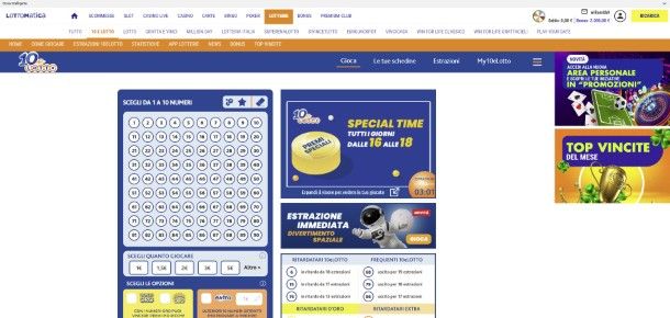 10 e Lotto online