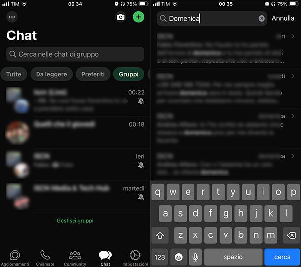 Come trovare elenco gruppi su WhatsApp