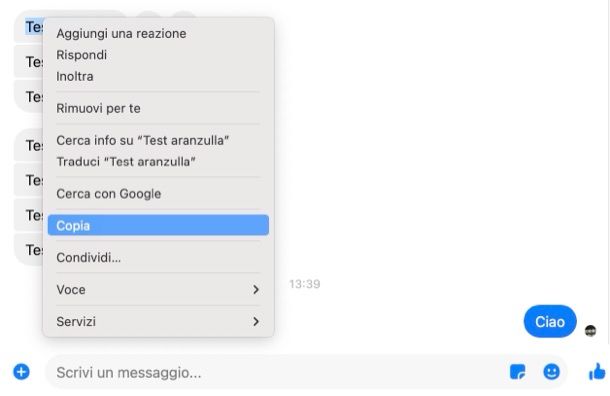 inviare messaggi da messenger a whatsapp