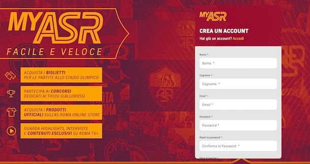 Creare account MyASR