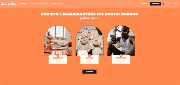 home page sito sampleo