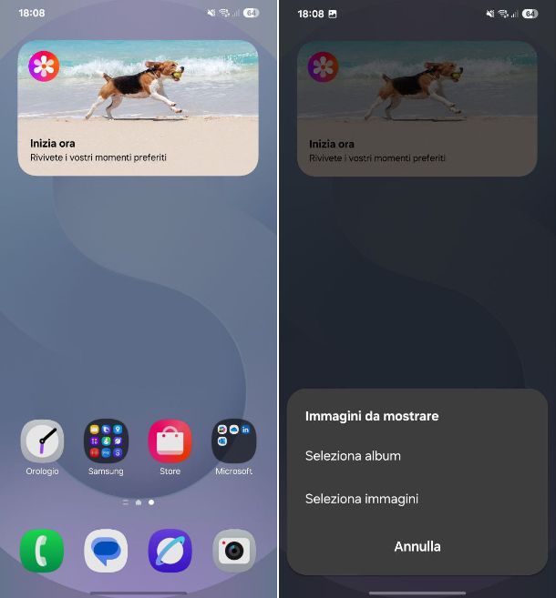 Come mettere le foto nei widget Samsung