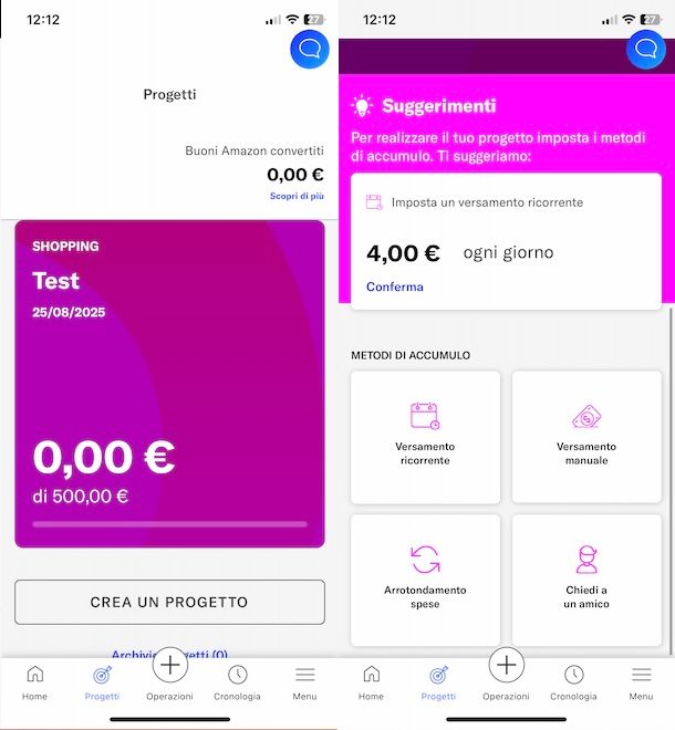 Creare un progetto su illimity