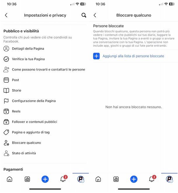 Bannare una persona su Facebook da app