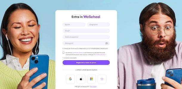 Iscriversi su WeSchool