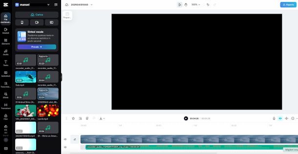 interfaccia CapCut versione online