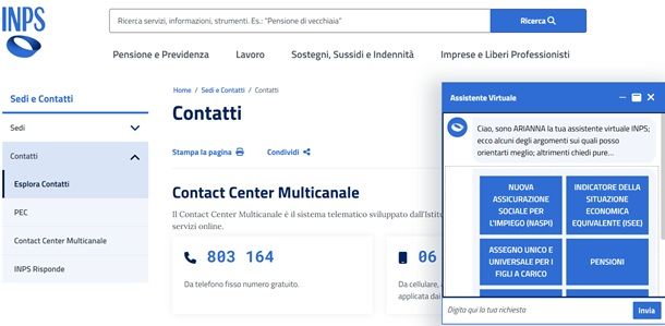 Come contattare l'assistenza INPS