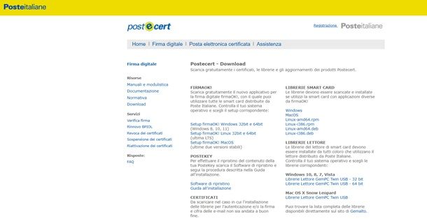 Il procedimento su come scaricare il software FirmaOK! per la Firma Digitale Remota di Poste Italiane