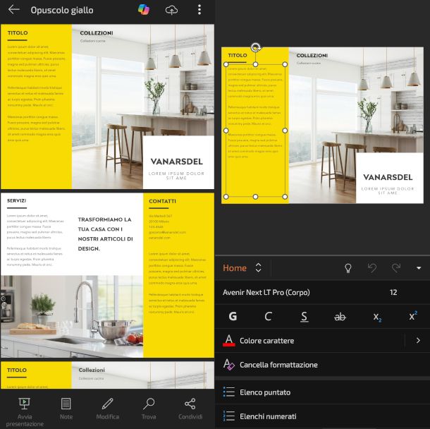 schermate app PowerPoint
