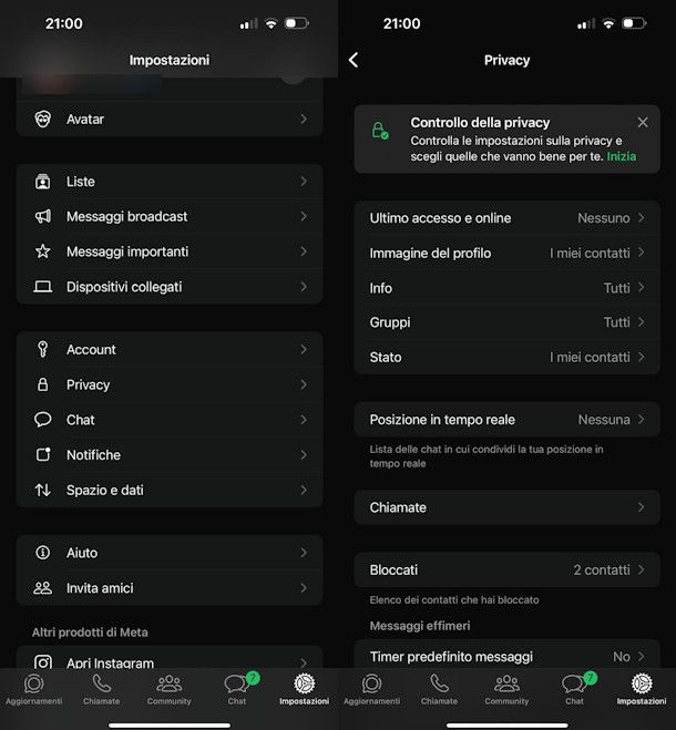 Ultimo accesso su iOS