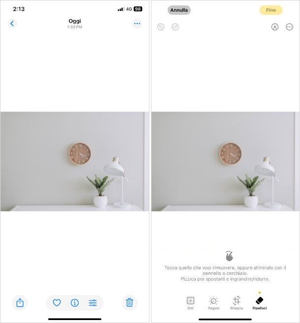 Apple Intelligence funzione Ripulisci