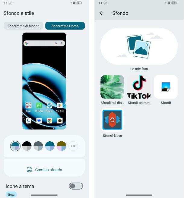 Come personalizzare sfondo Android