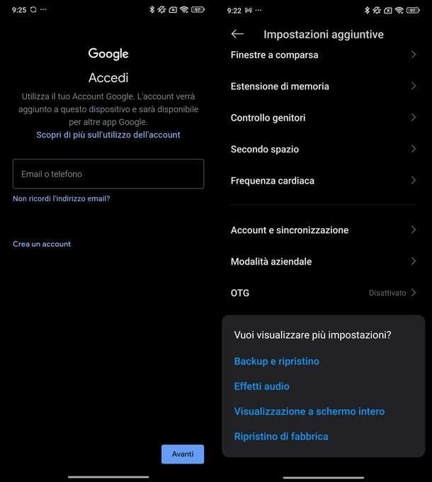 Importare VCF in Gmail Android