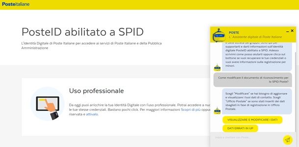 Come contattare l'assistente digitale di Poste Italiane