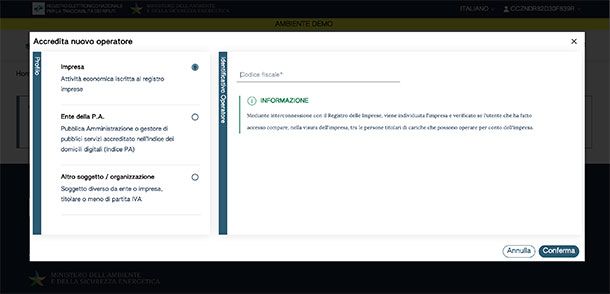 Come registrarsi al RENTRI online