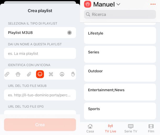 interfaccia app UHF