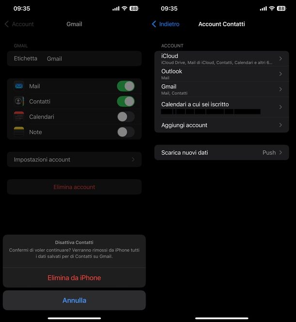 Cambiare account Gmail impostazioni iOS