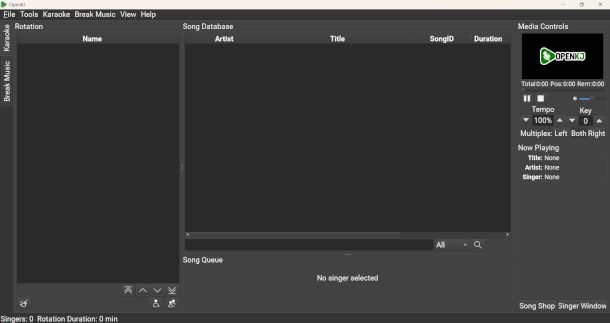 interfaccia OpenKJ