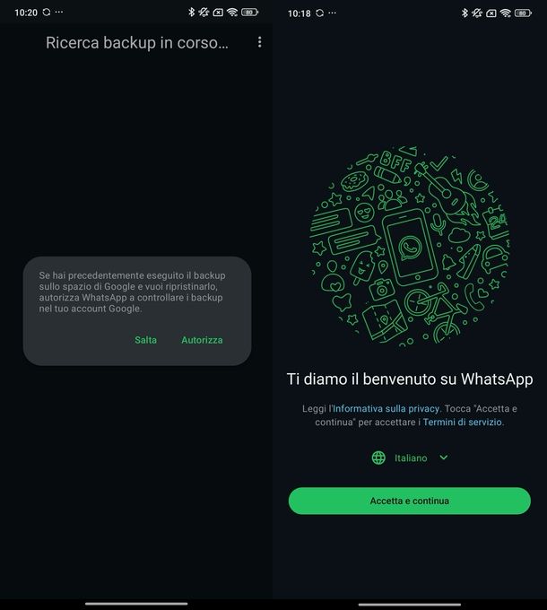 Recuperare numeri WhatsApp cancellati backup Android
