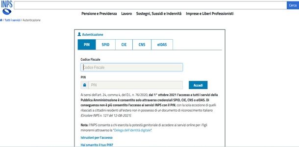 Come recuperare il PIN INPS