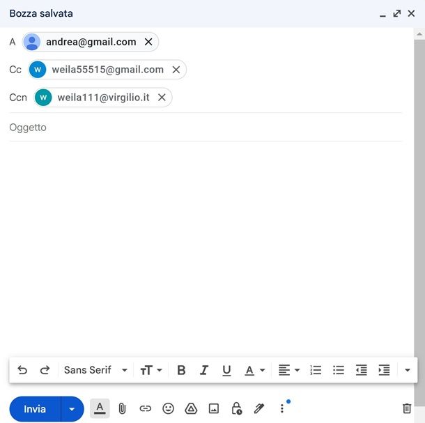 gmail a più destinatari