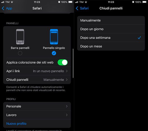 Come chiudere automaticamente tutti i pannelli di Safari