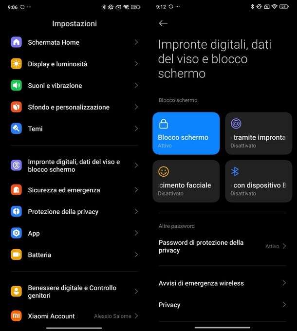 Come impostare password Xiaomi