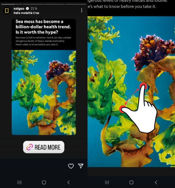 Zoom stories Instagram