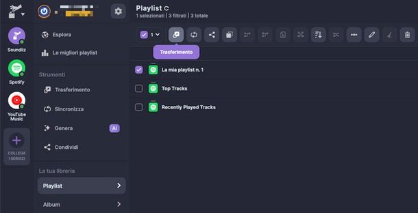 Soundiiz trasferire playlist da Spotify a YouTube Music