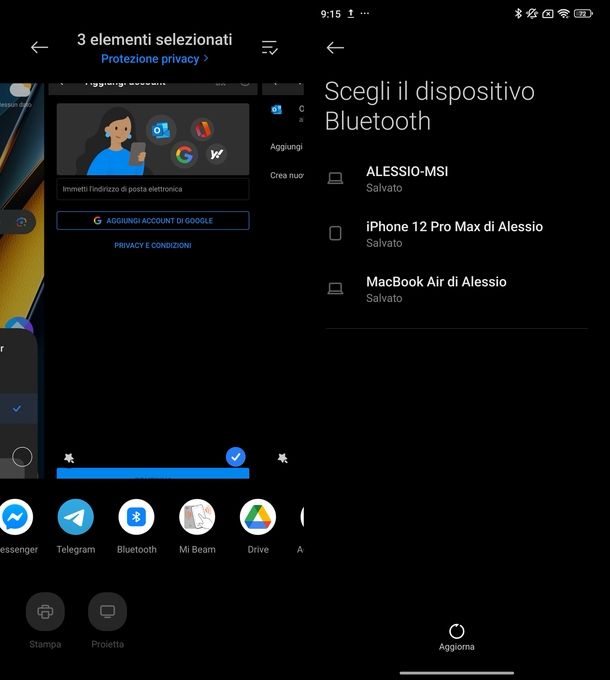 Trasferire foto da Xiaomi a PC Bluetooth