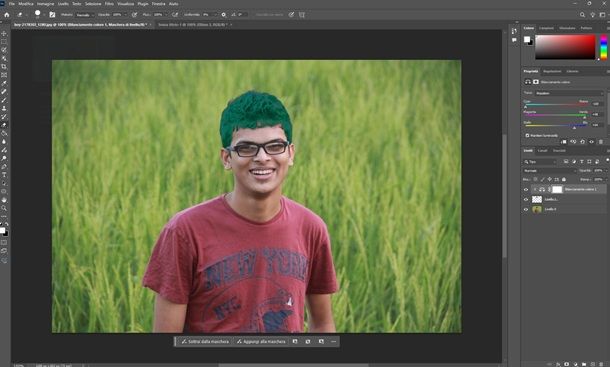 photoshop colore capelli