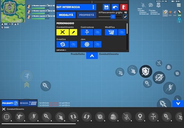 Modificare interfaccia comandi Fortnite mobile