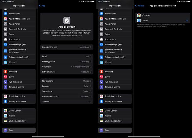 Come personalizzare App di default su iPad