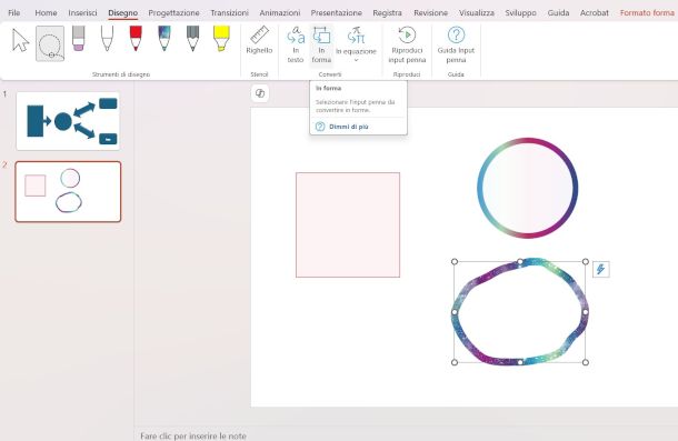strumenti di disegno su PowerPoint