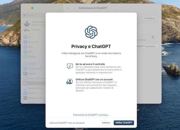 Abilitare ChatGPT con Apple Intelligence