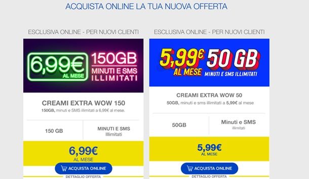Le offerte di PosteMobile Creami Extra WOW
