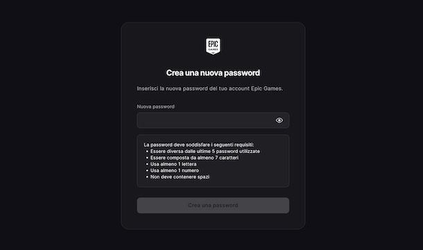 Recuperare password Fortnite