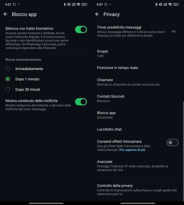 Come impostare password WhatsApp Android
