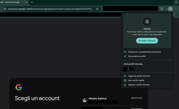 Cambiare account Gmail Chrome