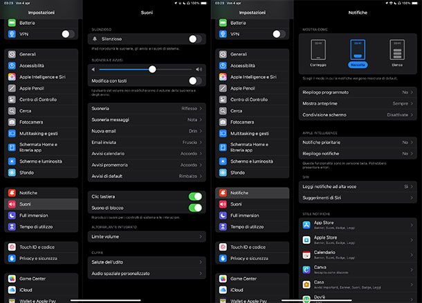 Come personalizzare i suoni e le notifiche su iPad
