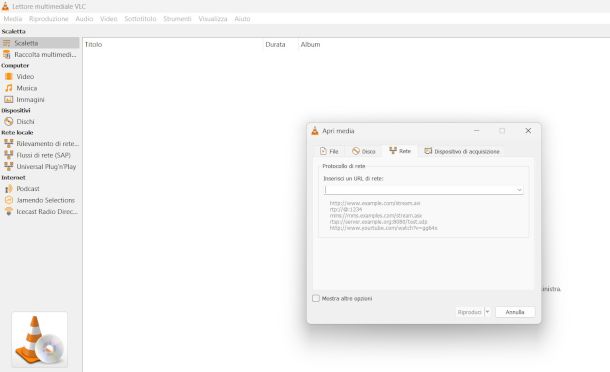 interfaccia VLC