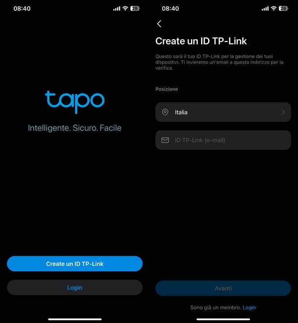 Creare account TP-Link