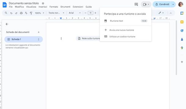 Presentare un documento su Google Meet