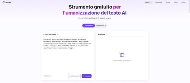 Monica umanizzare testo di ChatGPT