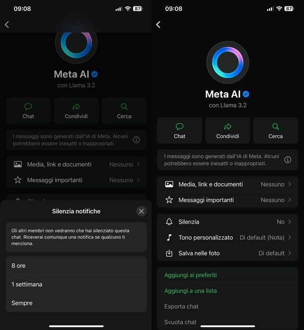 Togliere Meta AI WhatsApp iPhone