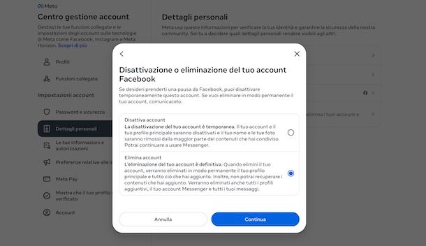 Cancellarsi da Facebook dal PC