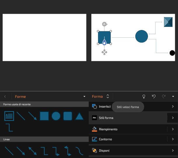 creazione mappa concettuale su app PowerPoint