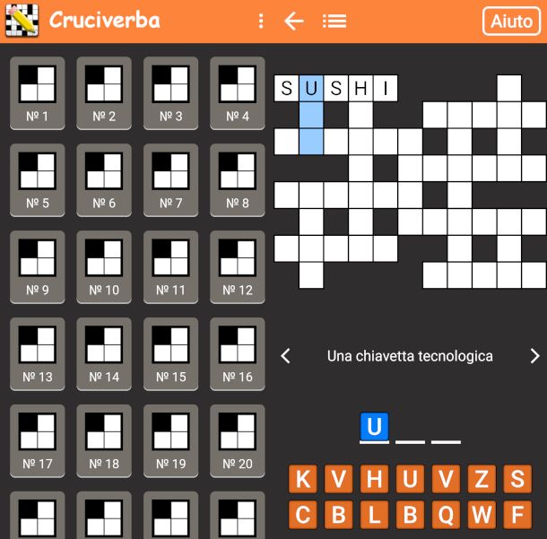 schermate app Cruciverba Italiano